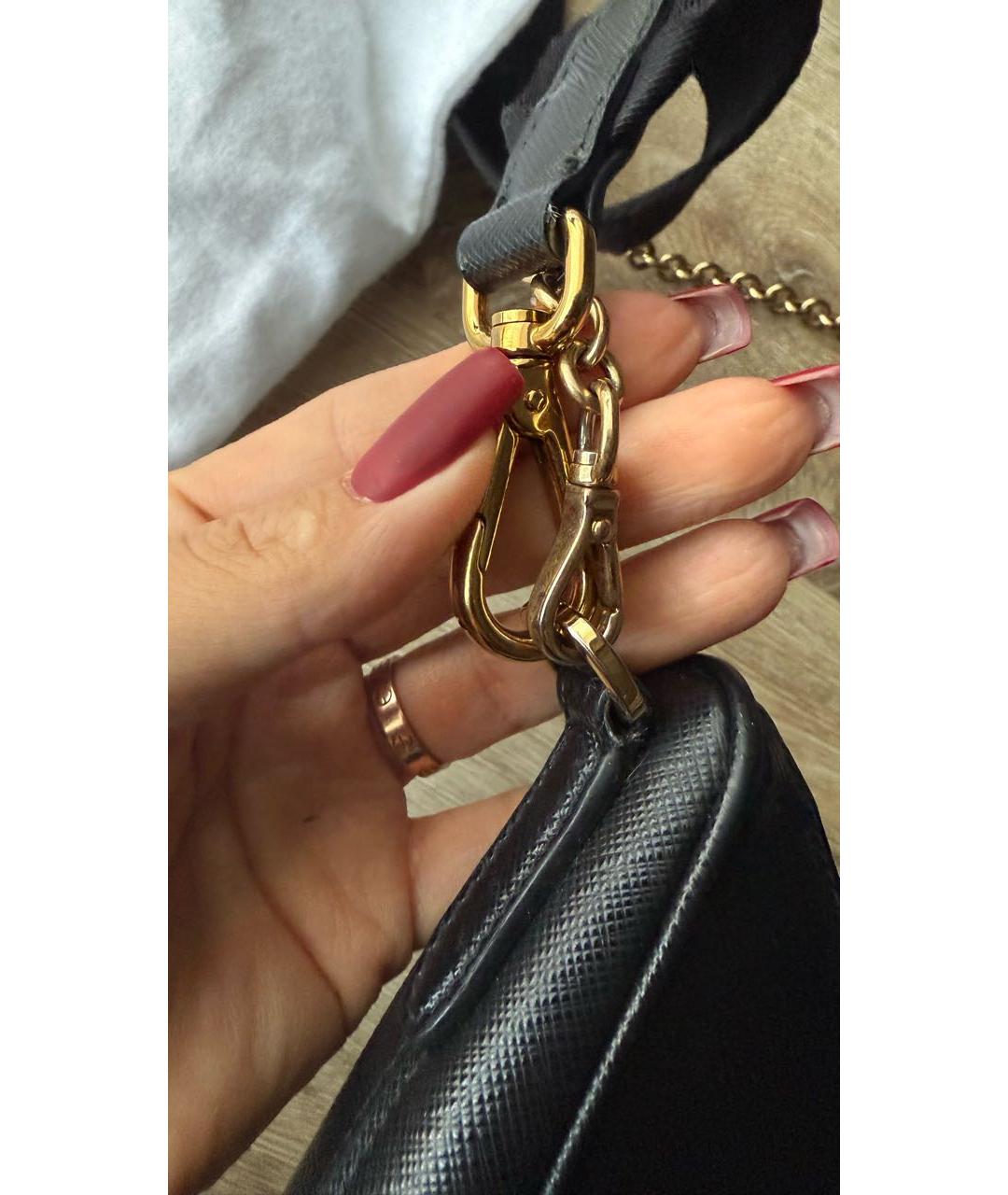 PRADA Черная кожаная сумка через плечо, фото 7