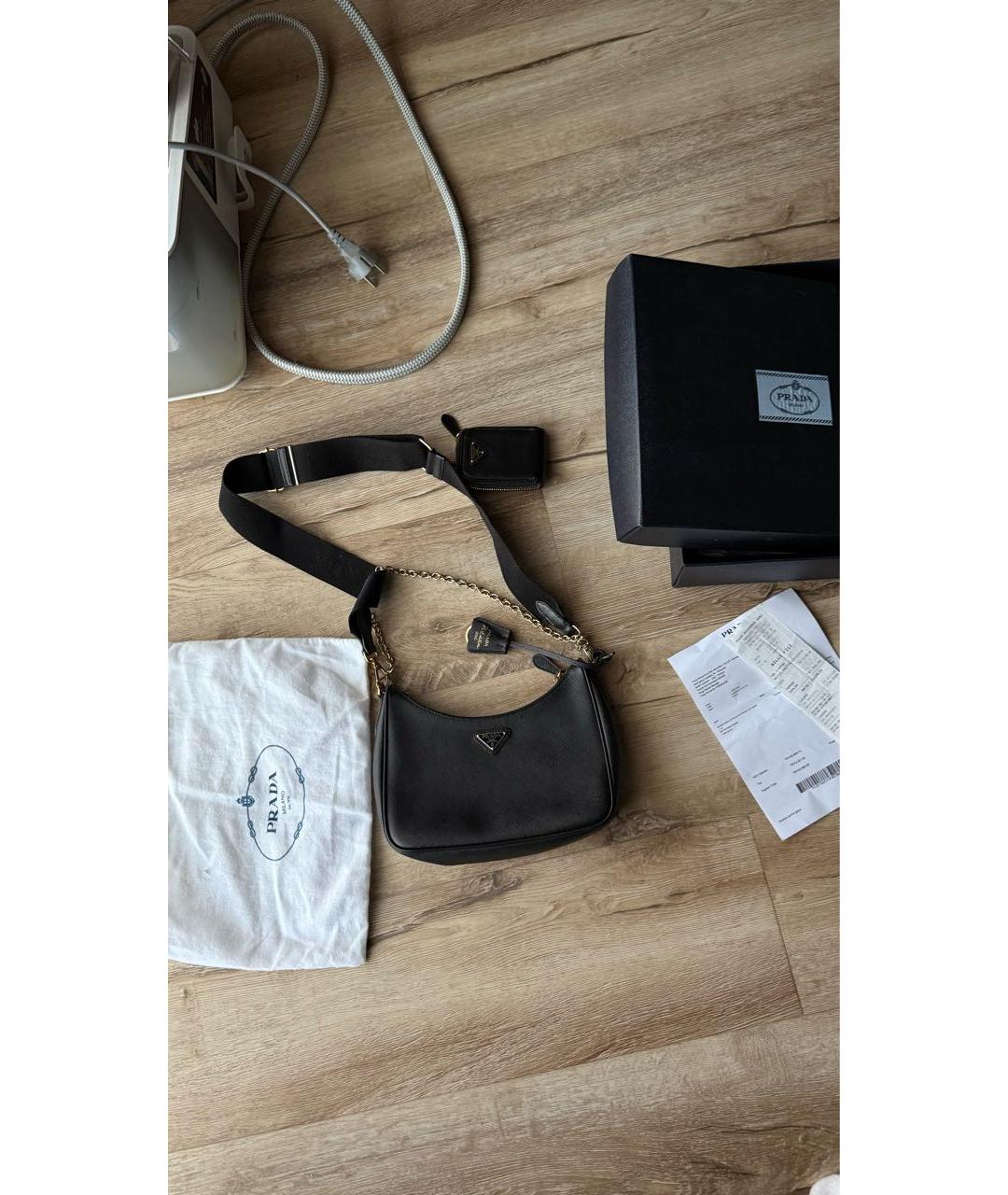 PRADA Черная кожаная сумка через плечо, фото 3