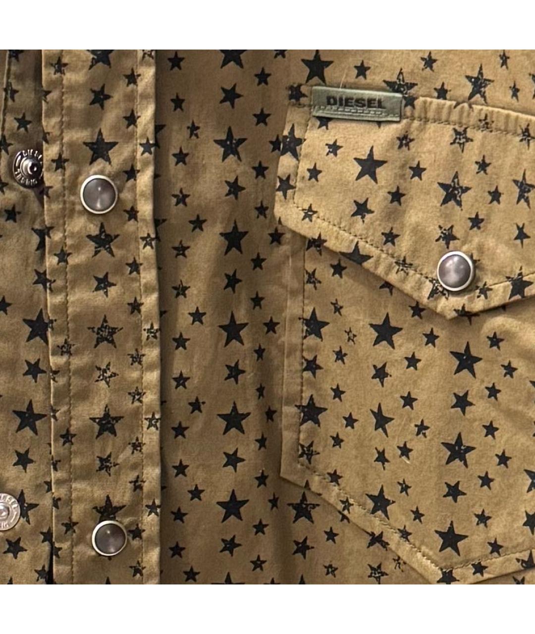 DIESEL Горчичная хлопковая кэжуал рубашка, фото 4