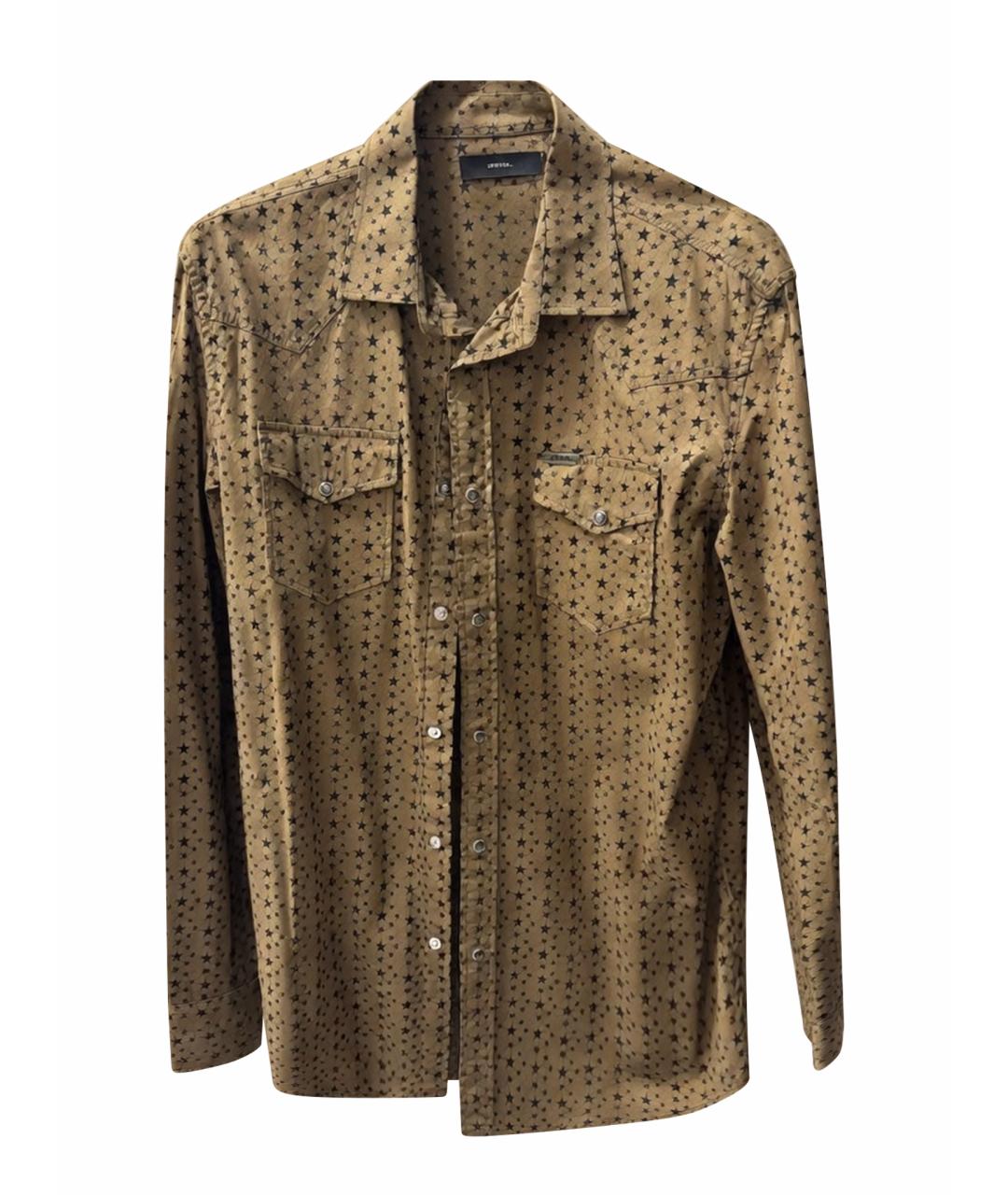 DIESEL Горчичная хлопковая кэжуал рубашка, фото 1