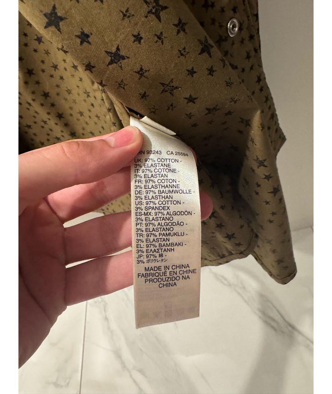 DIESEL Горчичная хлопковая кэжуал рубашка, фото 3