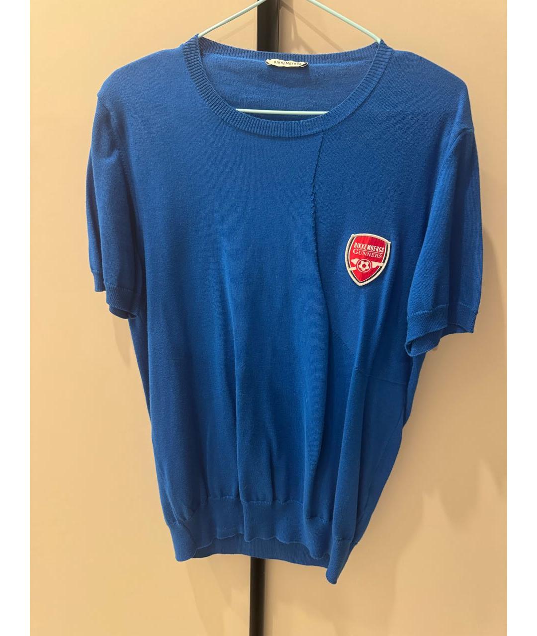 BIKKEMBERGS Темно-синяя хлопковая водолазка, фото 5