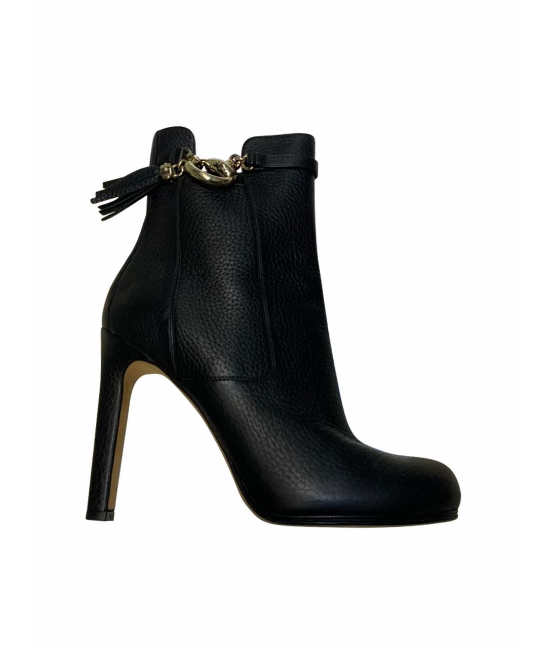 GUCCI Черные кожаные ботильоны, фото 1