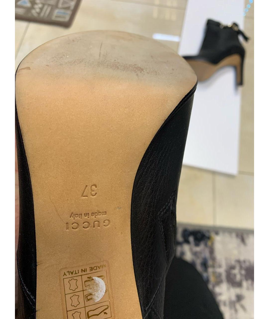 GUCCI Черные кожаные ботильоны, фото 4