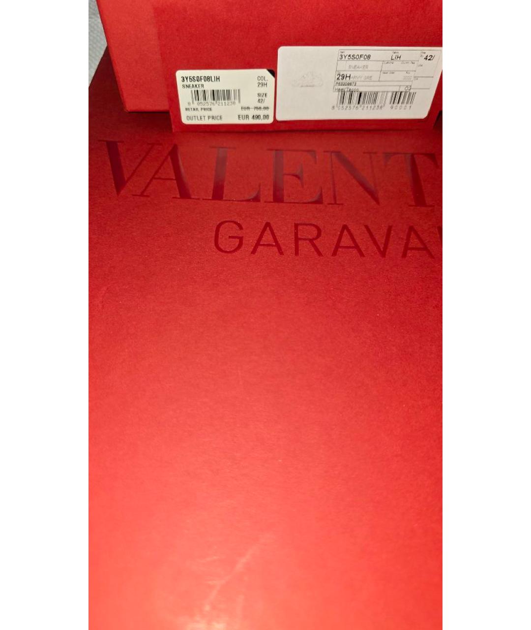 VALENTINO Хаки замшевые низкие кроссовки / кеды, фото 6