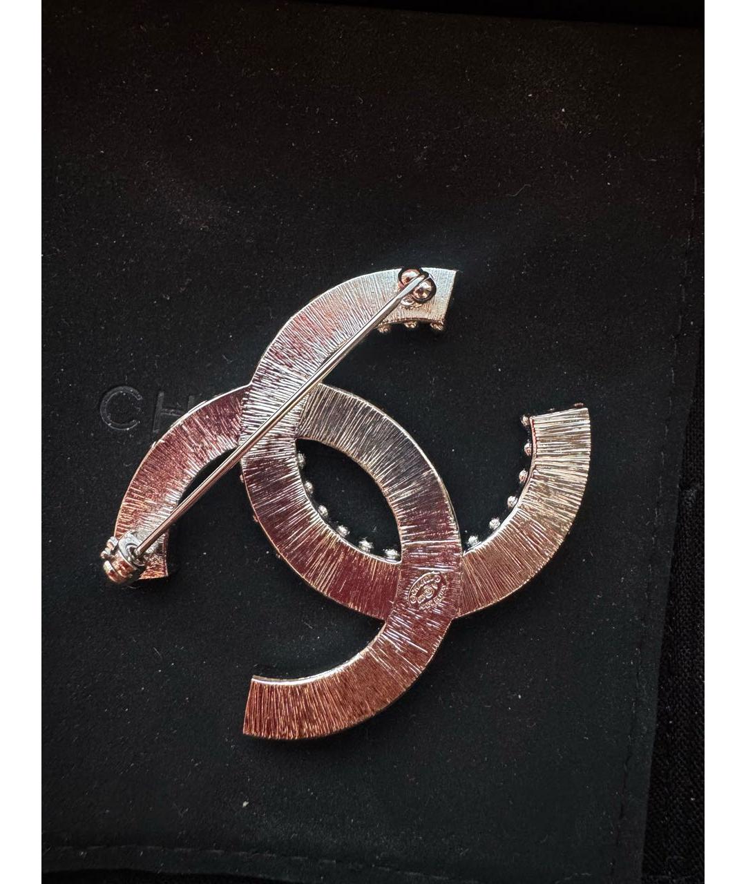 CHANEL Серебряная металлическая булавка / брошь, фото 2