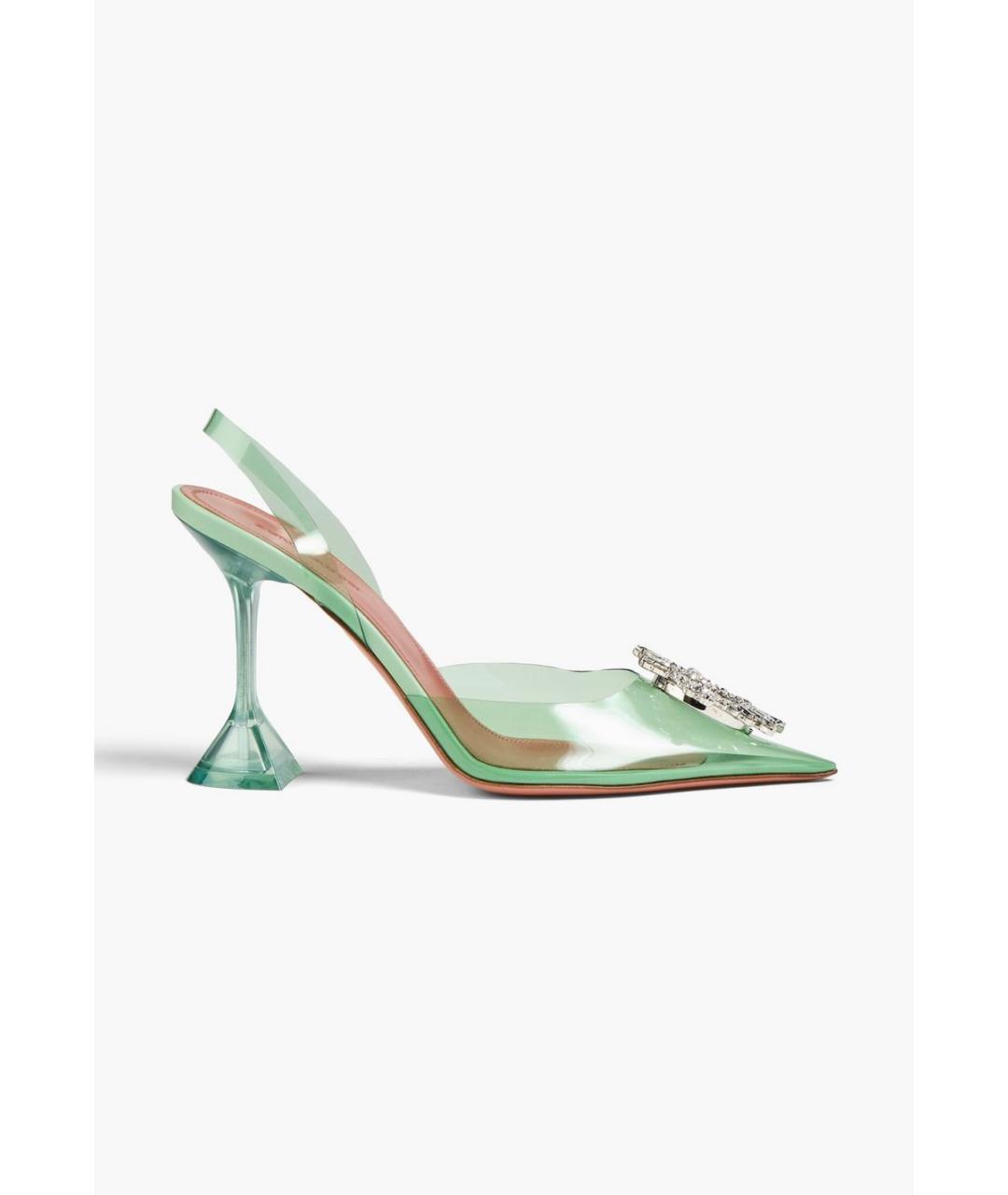 Amina Muaddi Зеленые туфли, фото 5
