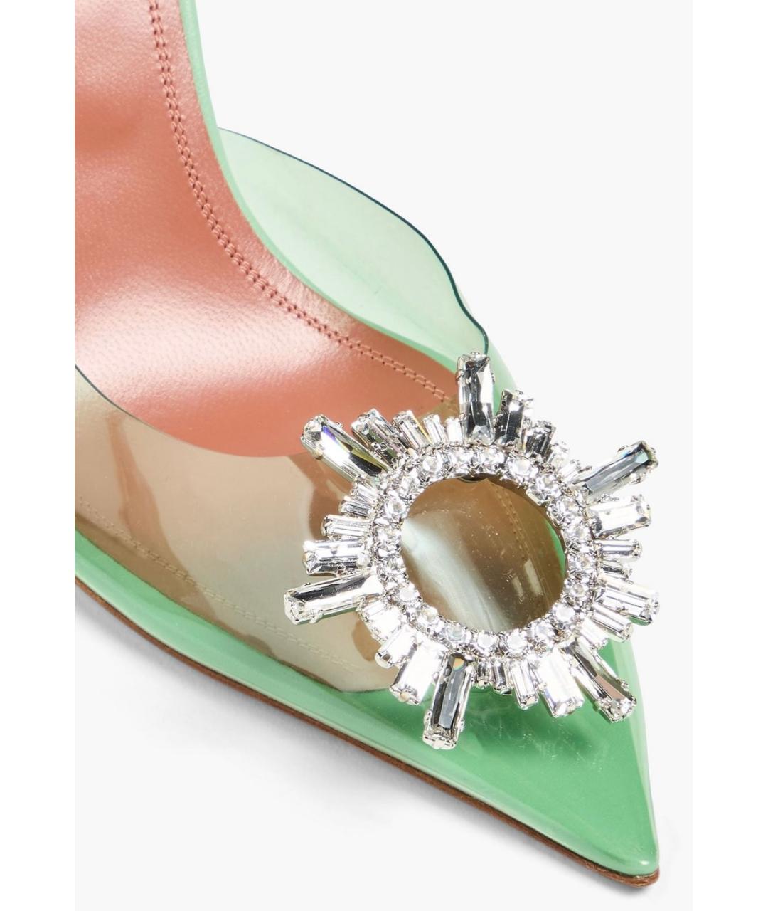 Amina Muaddi Зеленые туфли, фото 4