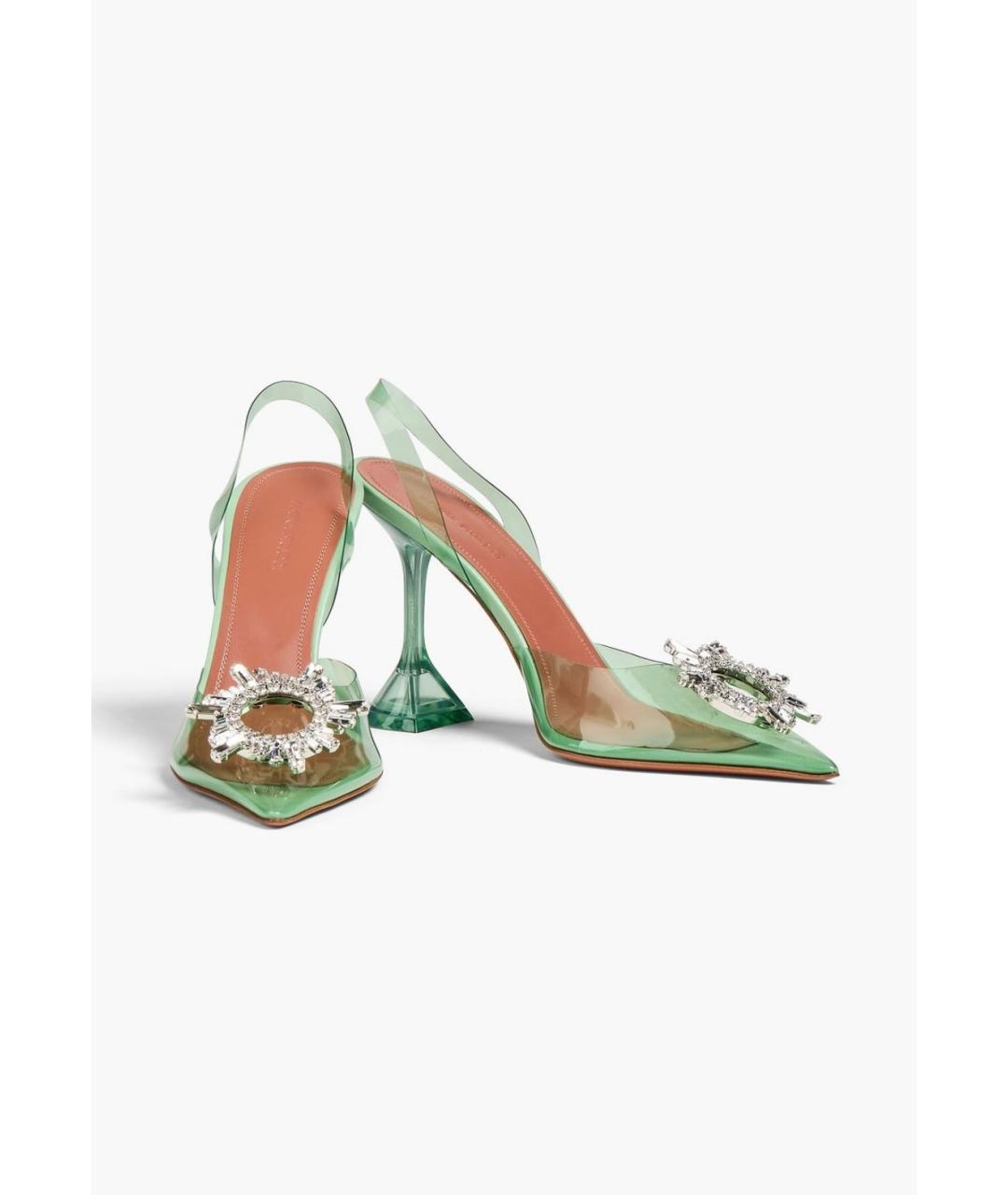 Amina Muaddi Зеленые туфли, фото 2