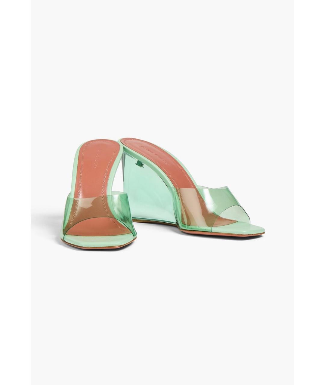 Amina Muaddi Зеленые мюли, фото 2