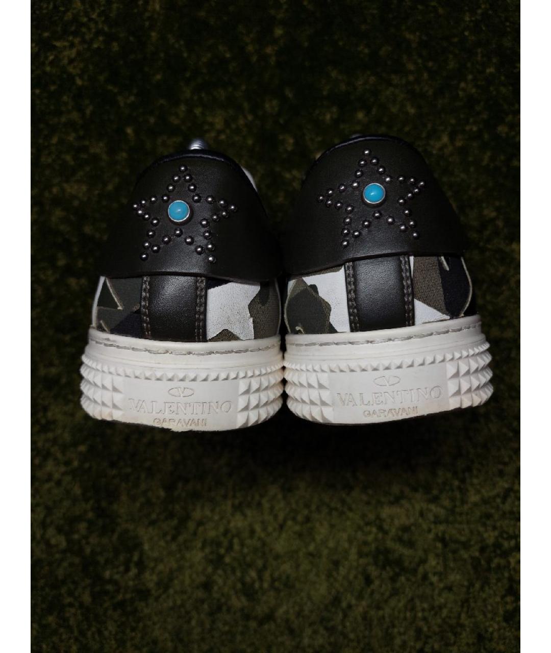 VALENTINO Хаки текстильные низкие кроссовки / кеды, фото 4