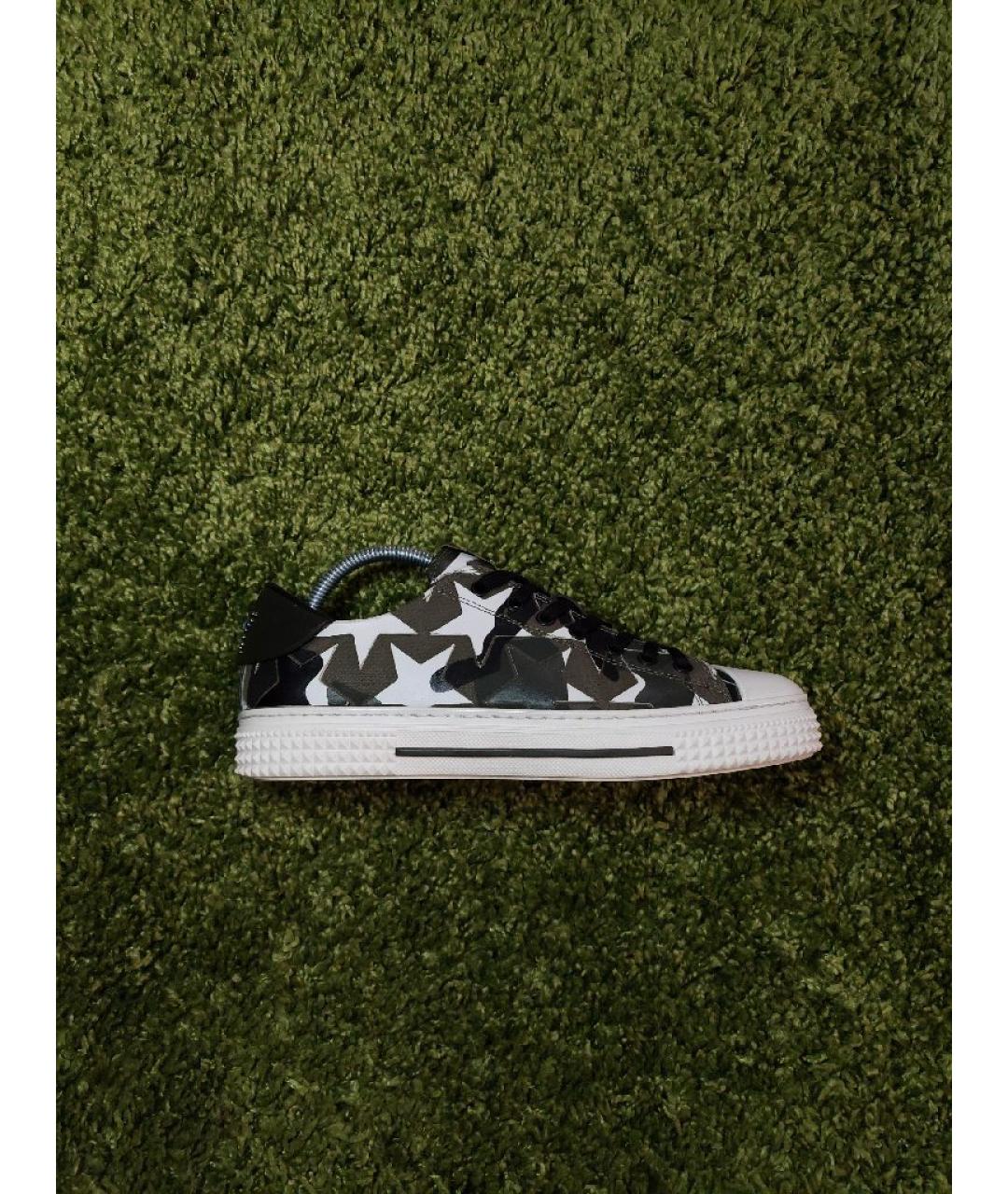 VALENTINO Хаки текстильные низкие кроссовки / кеды, фото 10