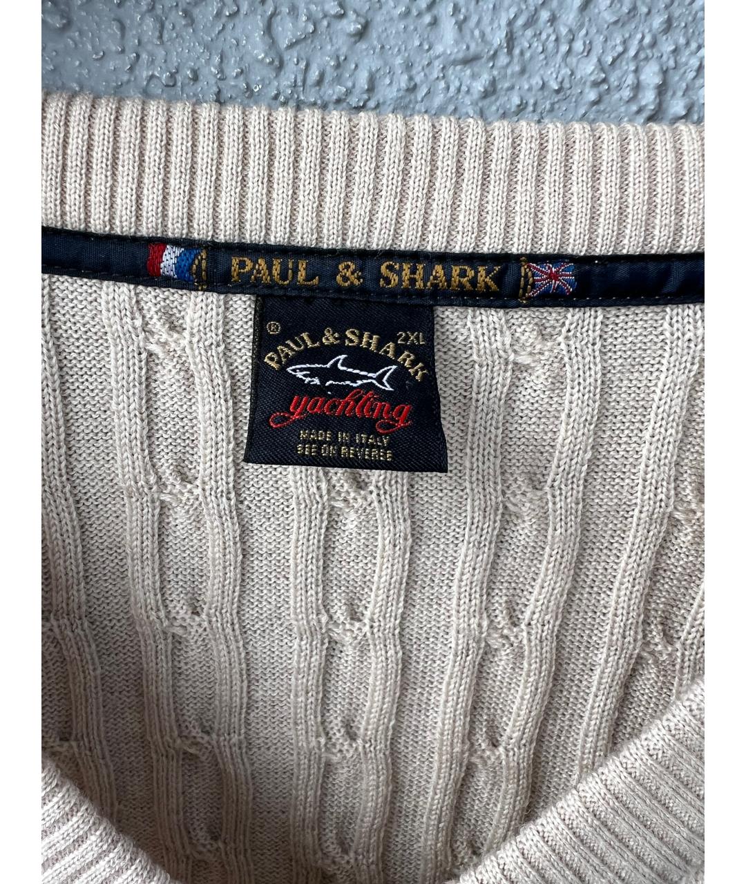 PAUL & SHARK Бежевый шерстяной джемпер / свитер, фото 3