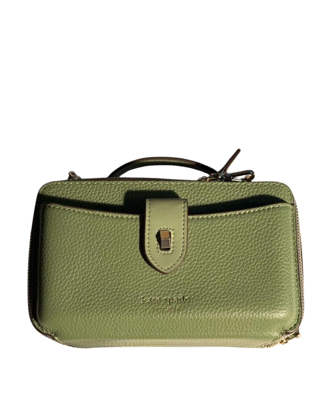 KATE SPADE Зеленая кожаная сумка с короткими ручками, фото 1