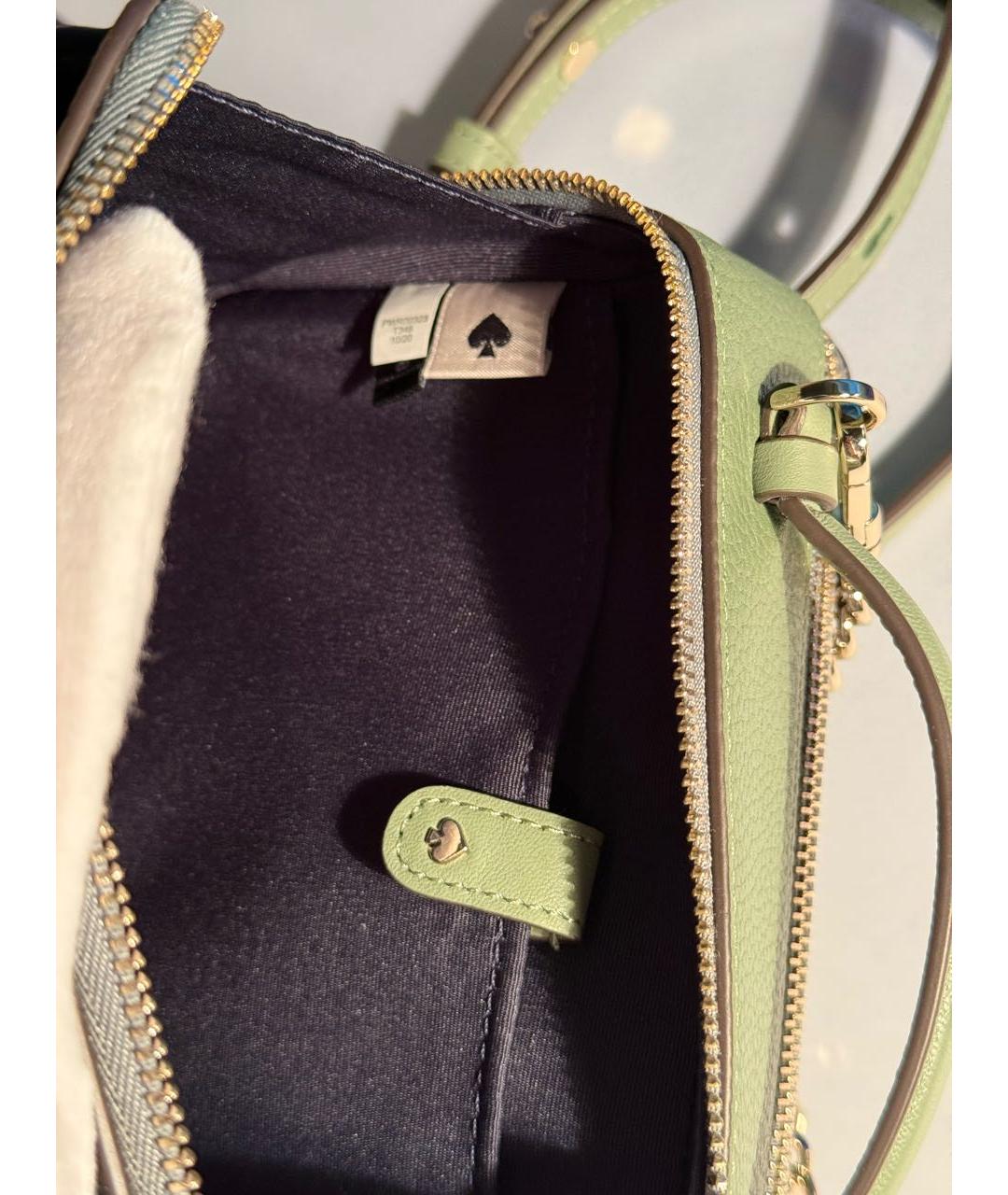 KATE SPADE Зеленая кожаная сумка с короткими ручками, фото 5
