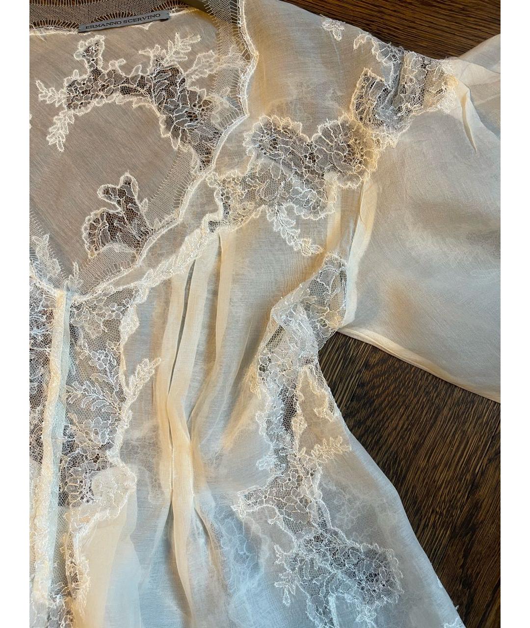 ERMANNO SCERVINO Белая хлопковая блузы, фото 6