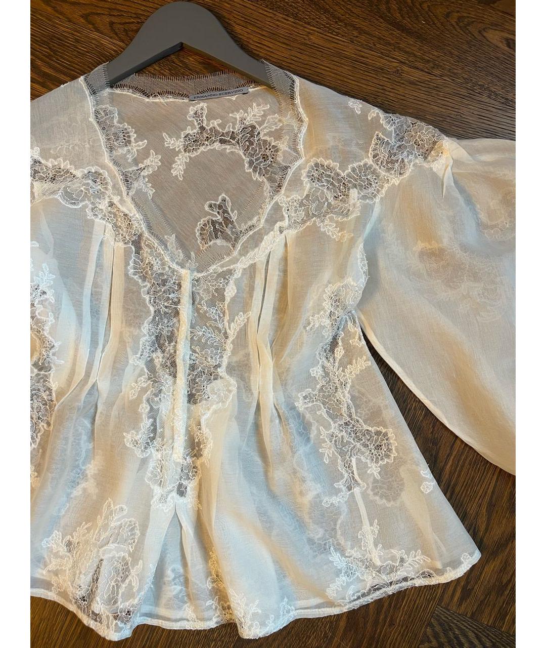 ERMANNO SCERVINO Белая хлопковая блузы, фото 3