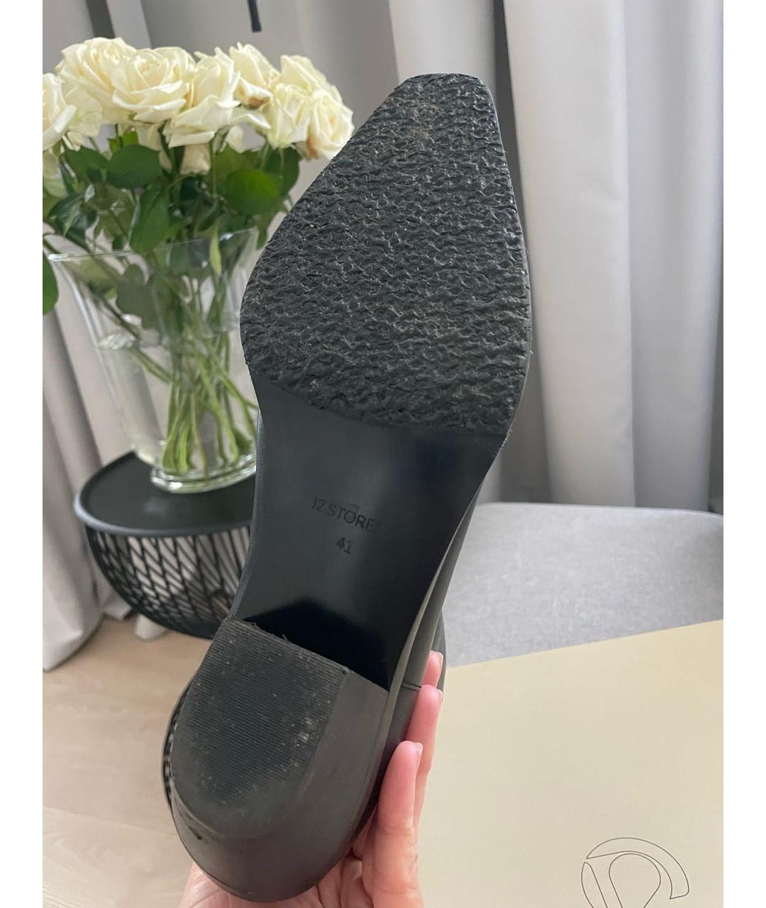 12 STOREEZ Черные кожаные сапоги, фото 6