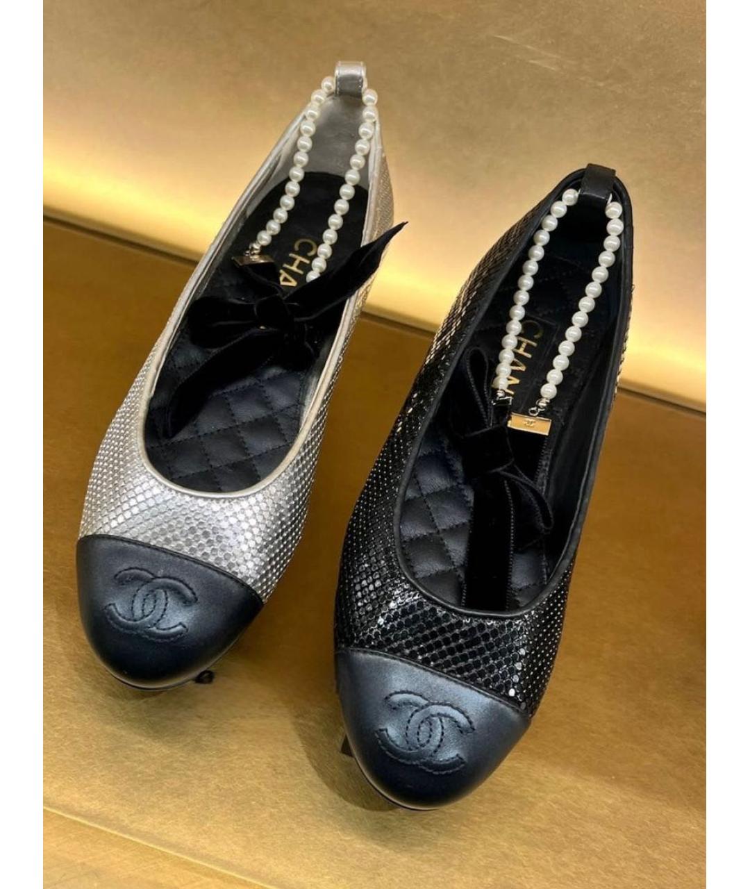 CHANEL Черные кожаные балетки, фото 3