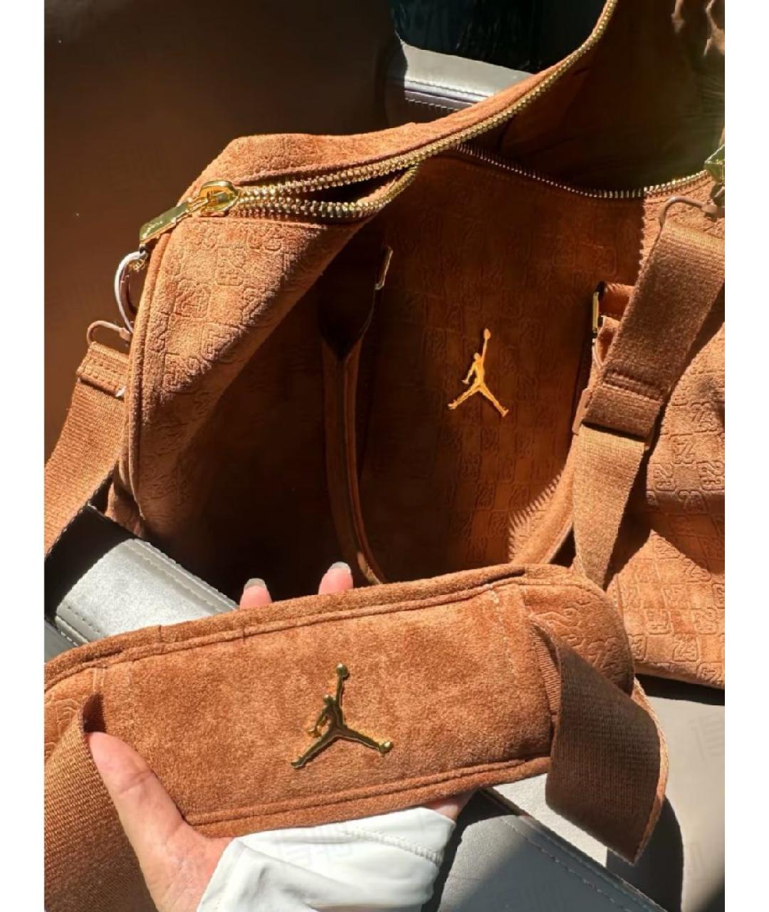 JORDAN Коричневая дорожная/спортивная сумка из искусственной кожи, фото 4
