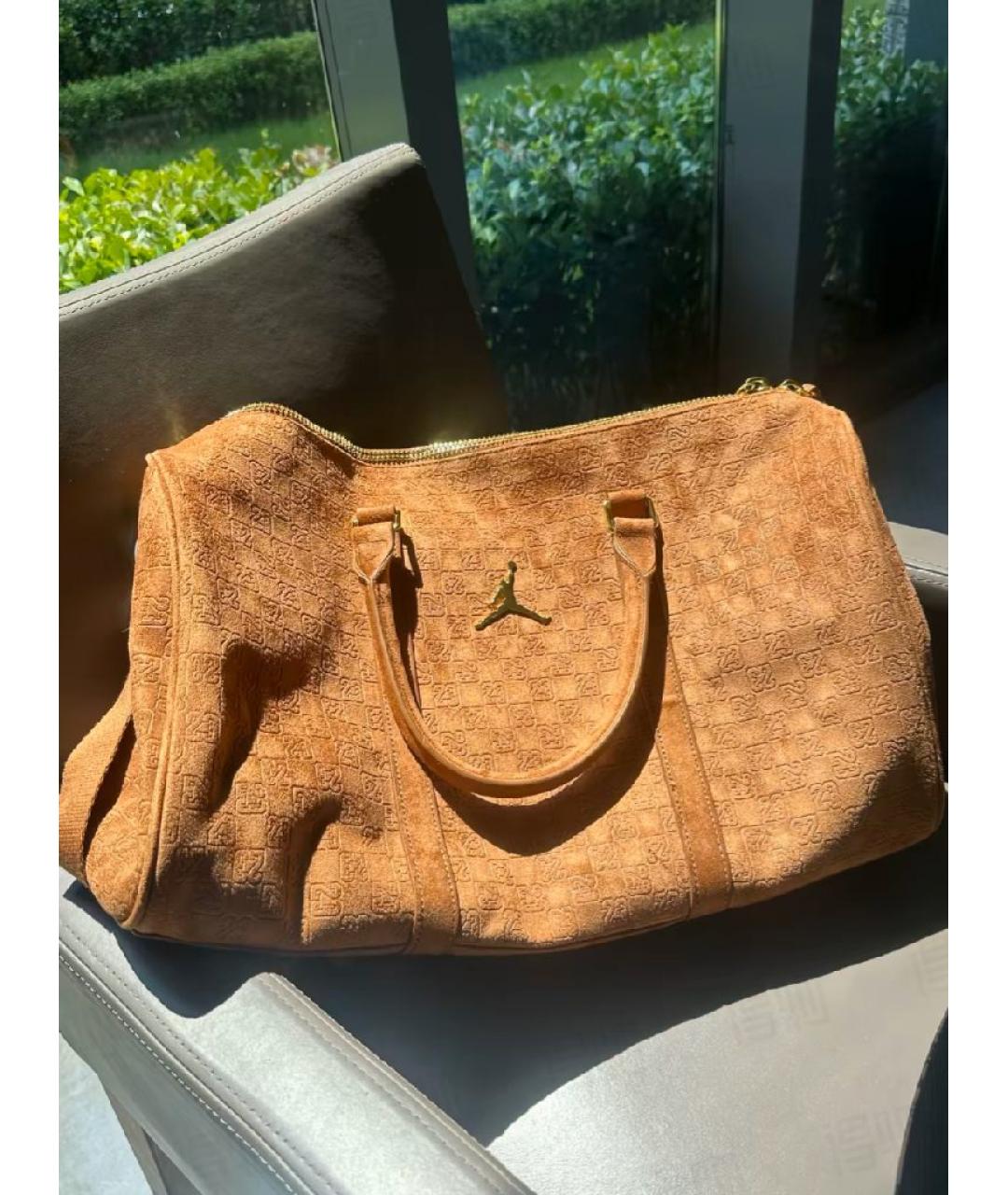 JORDAN Коричневая дорожная/спортивная сумка из искусственной кожи, фото 9