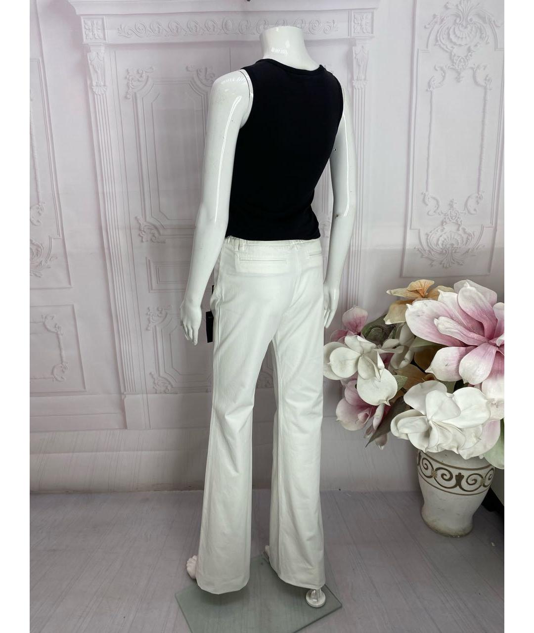 BALENCIAGA Белые хлопковые прямые брюки, фото 8