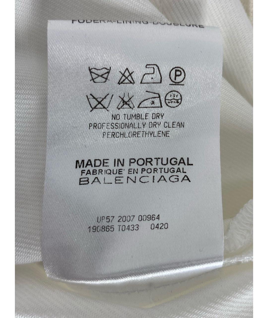 BALENCIAGA Белые хлопковые прямые брюки, фото 4