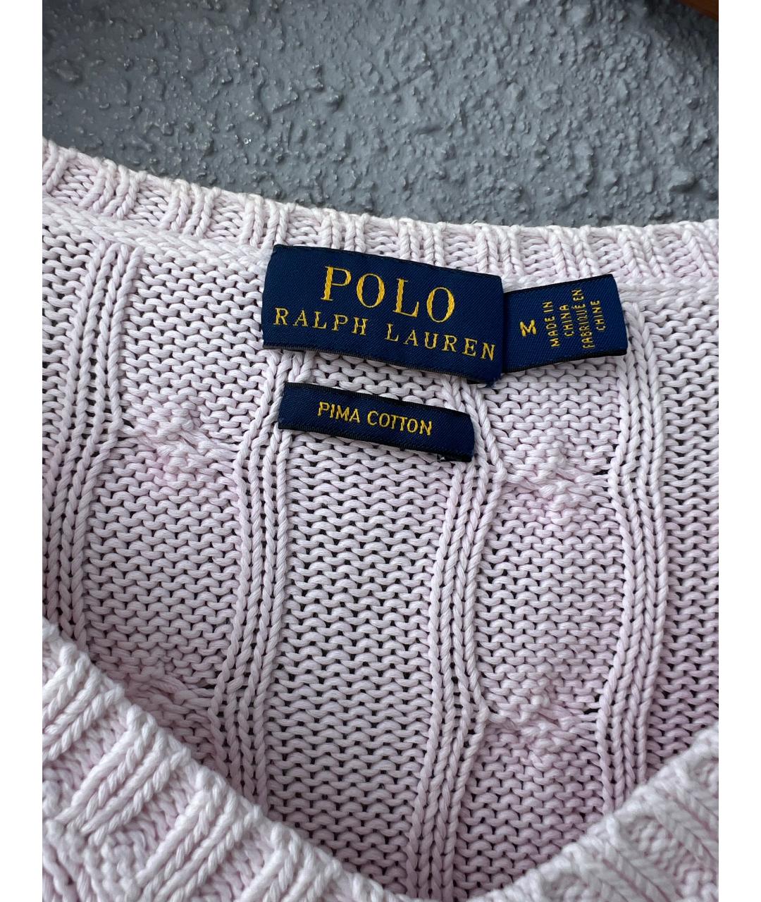 RALPH LAUREN Розовый хлопковый джемпер / свитер, фото 3
