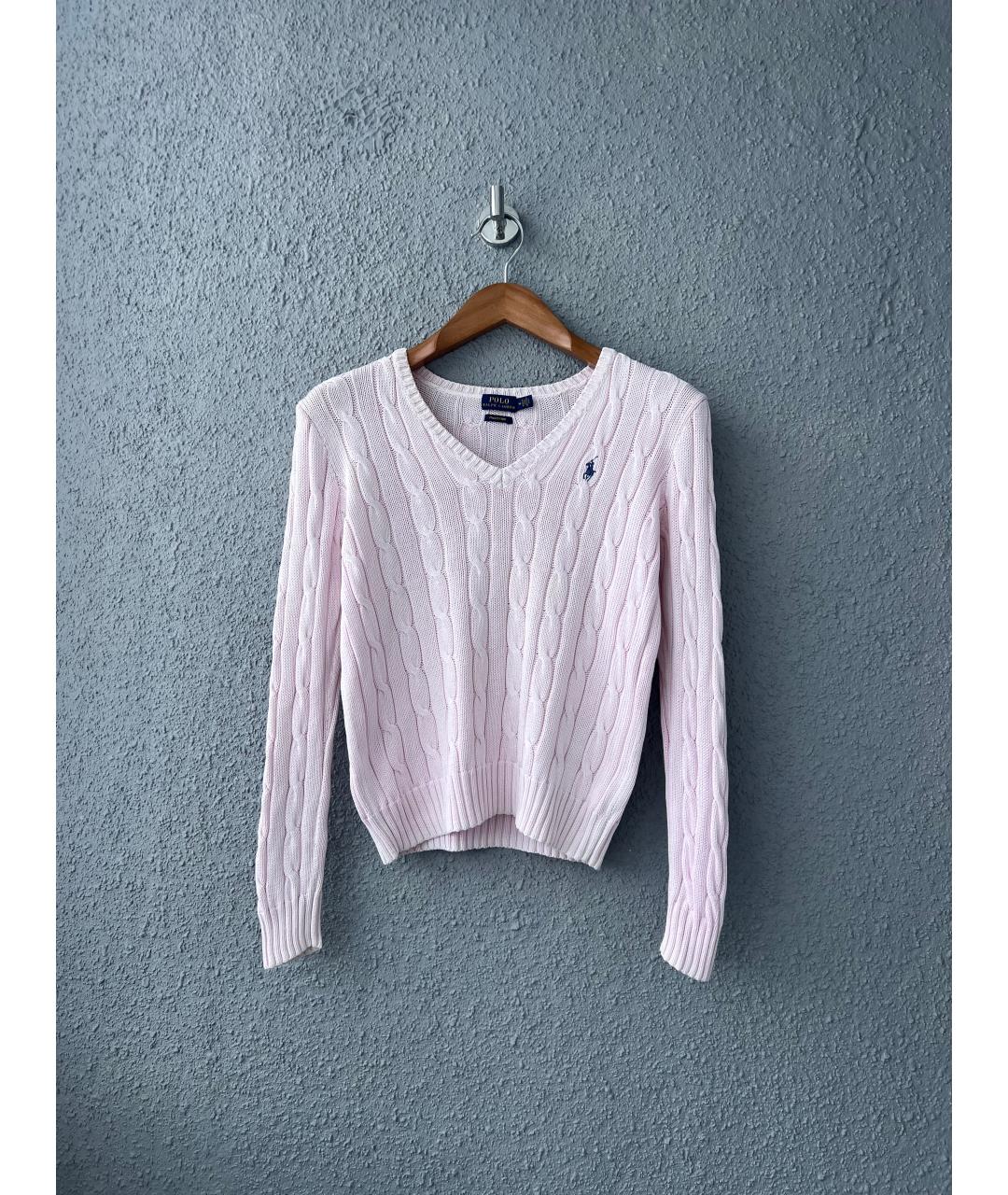 RALPH LAUREN Розовый хлопковый джемпер / свитер, фото 5