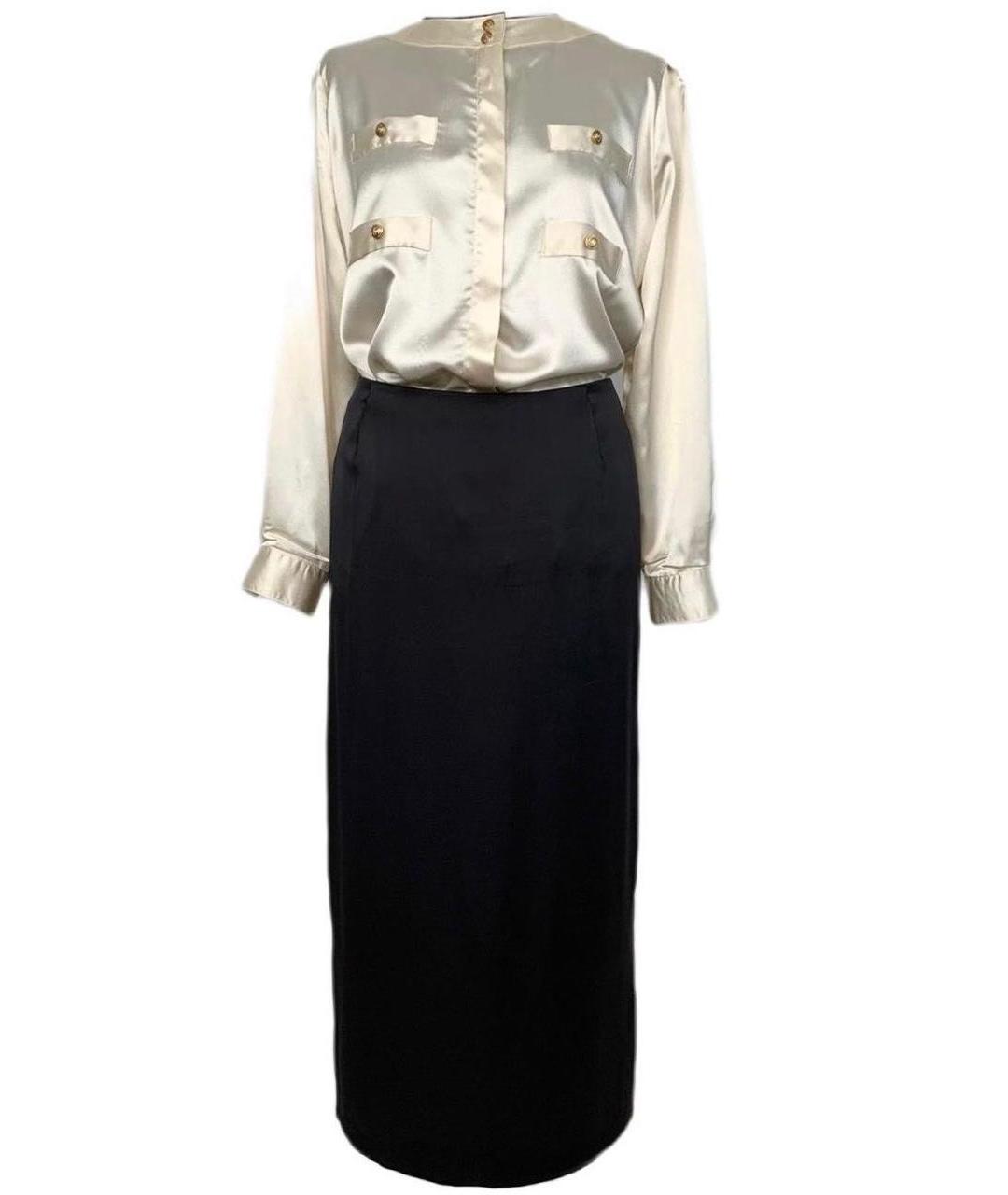 DOLCE&GABBANA Черная шелковая юбка миди, фото 5