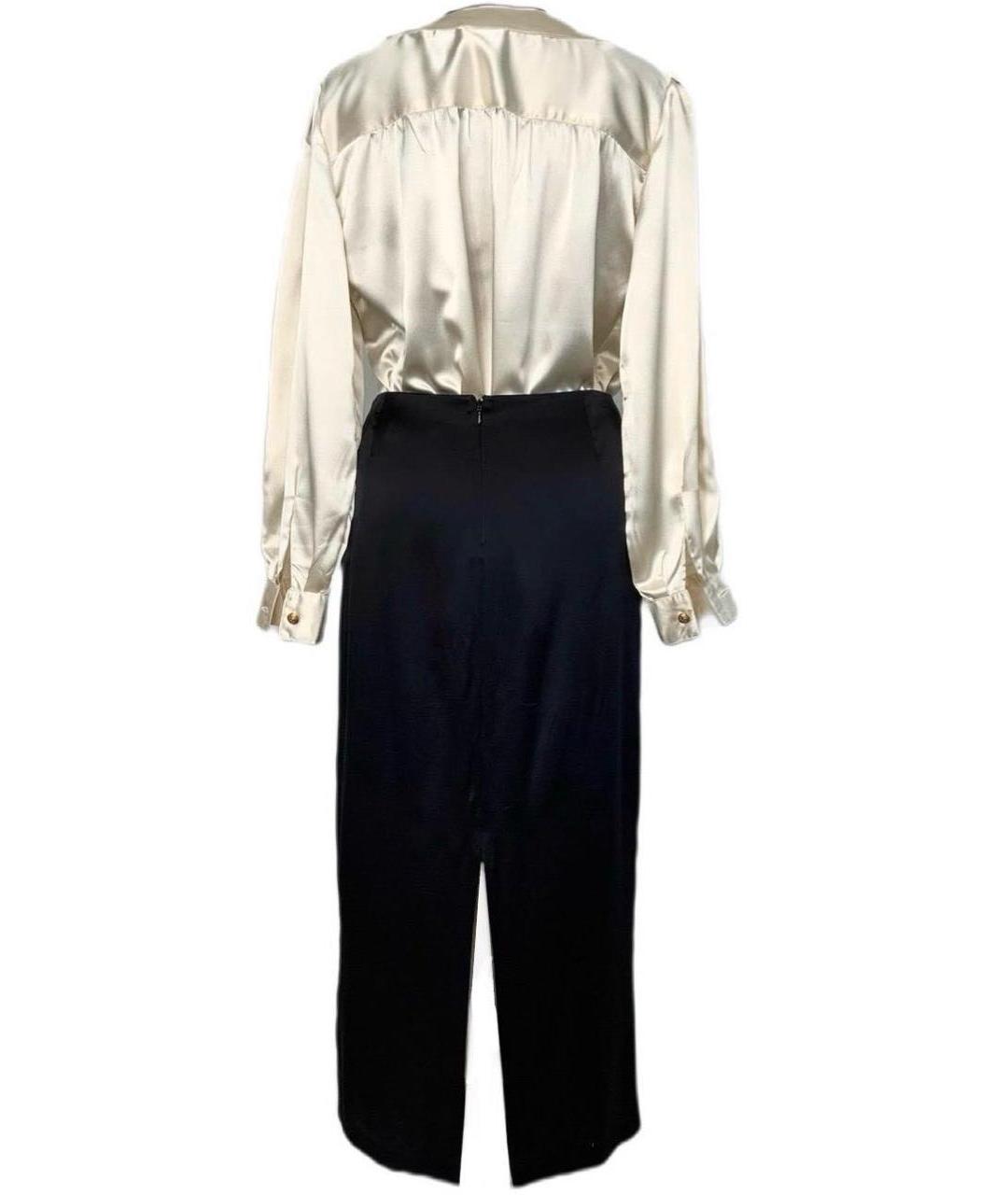 DOLCE&GABBANA Черная шелковая юбка миди, фото 7