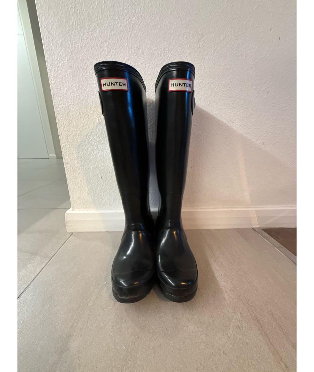 HUNTER Черные резиновые сапоги, фото 2