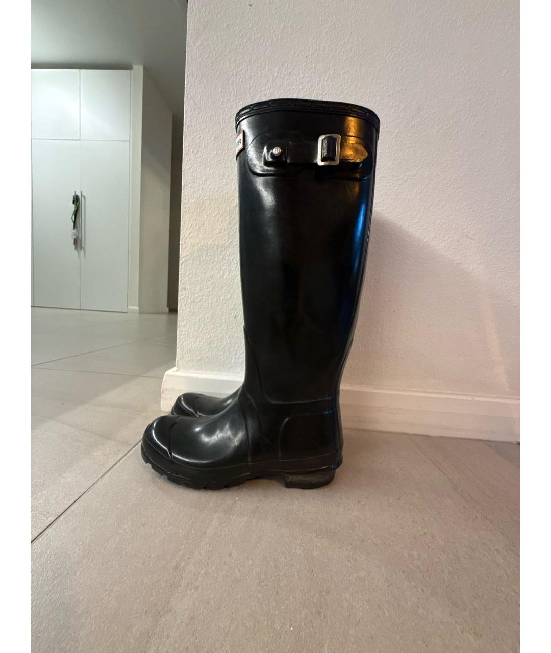 HUNTER Черные резиновые сапоги, фото 5