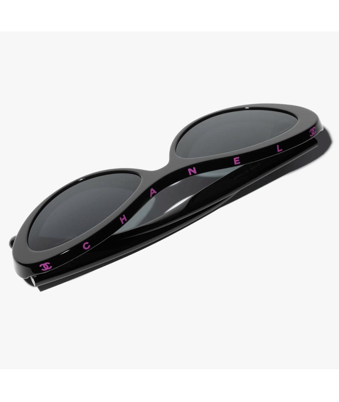 CHANEL Черные пластиковые солнцезащитные очки, фото 4