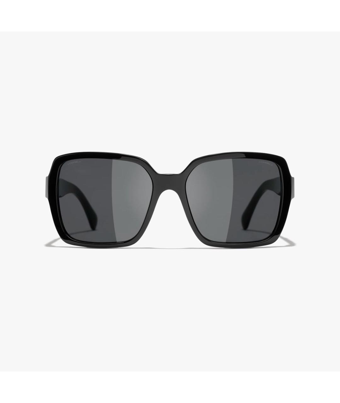 CHANEL Черные пластиковые солнцезащитные очки, фото 3