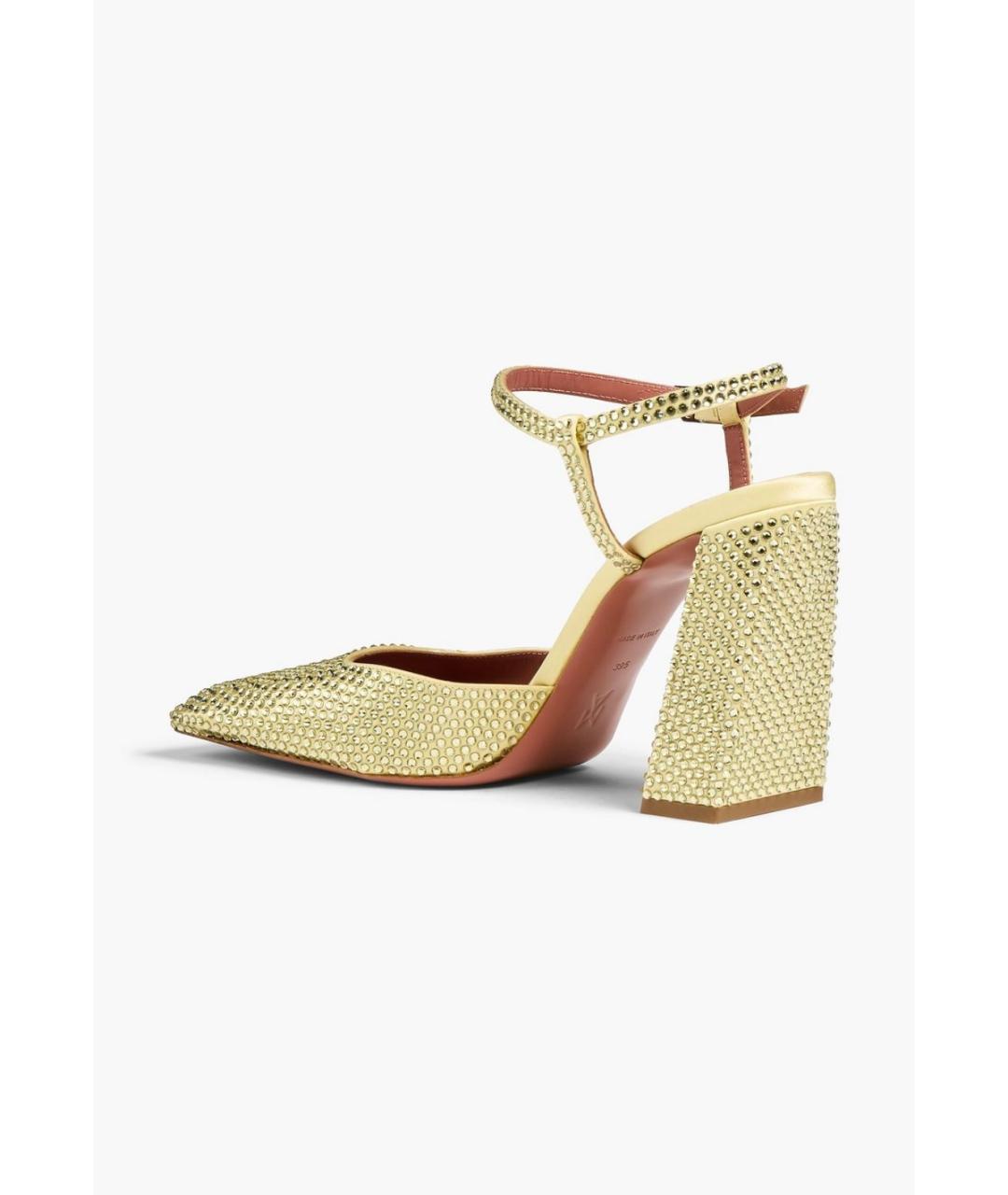 Amina Muaddi Желтые текстильные туфли, фото 4