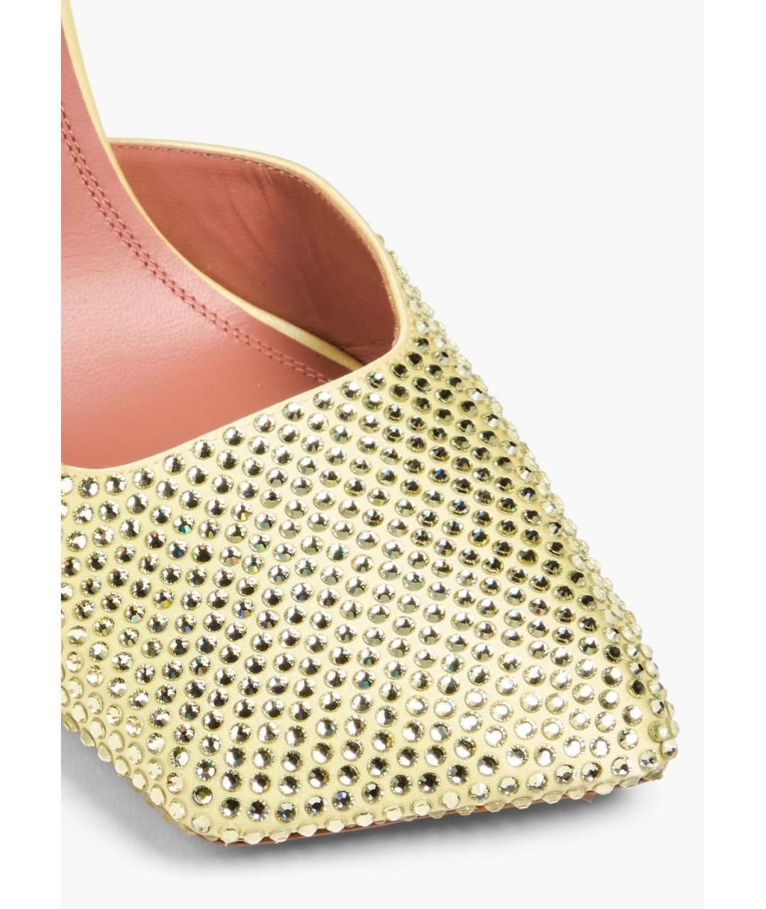 Amina Muaddi Желтые текстильные туфли, фото 3