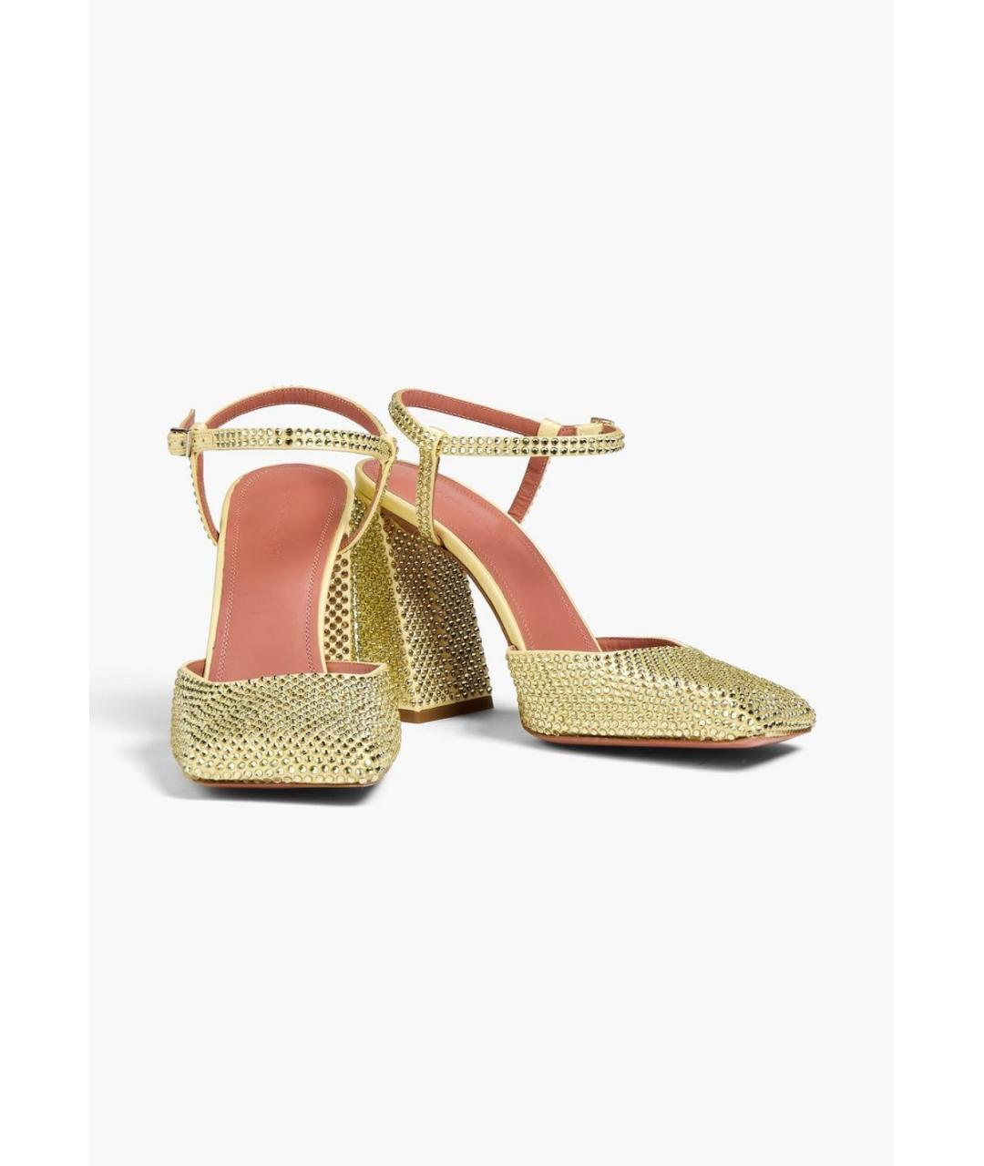 Amina Muaddi Желтые текстильные туфли, фото 2