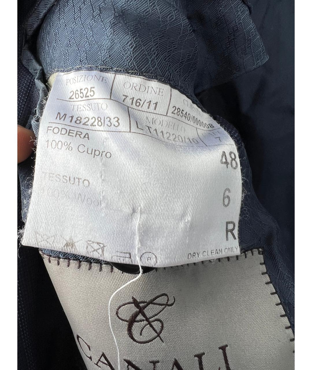 CANALI Темно-синий шерстяной пиджак, фото 6