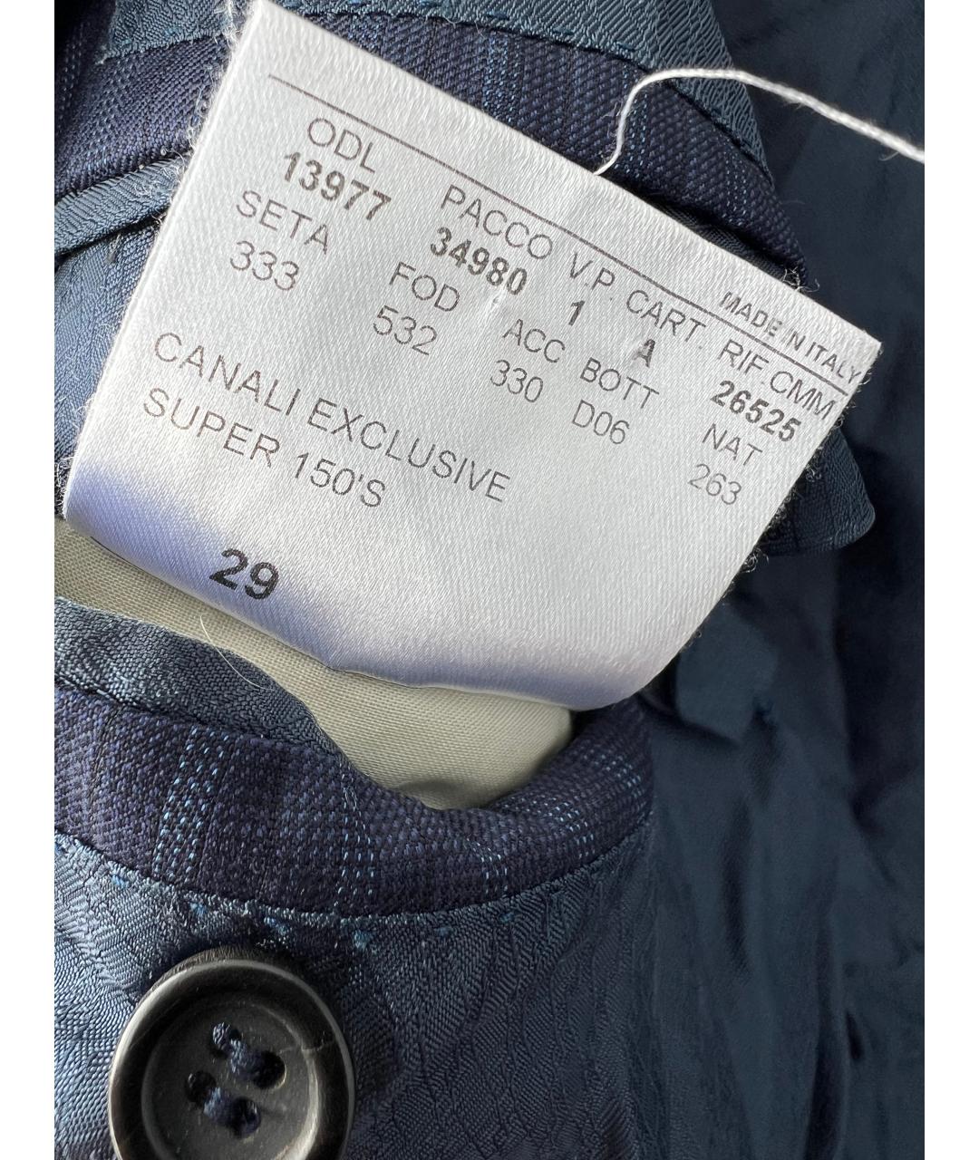 CANALI Темно-синий шерстяной пиджак, фото 7