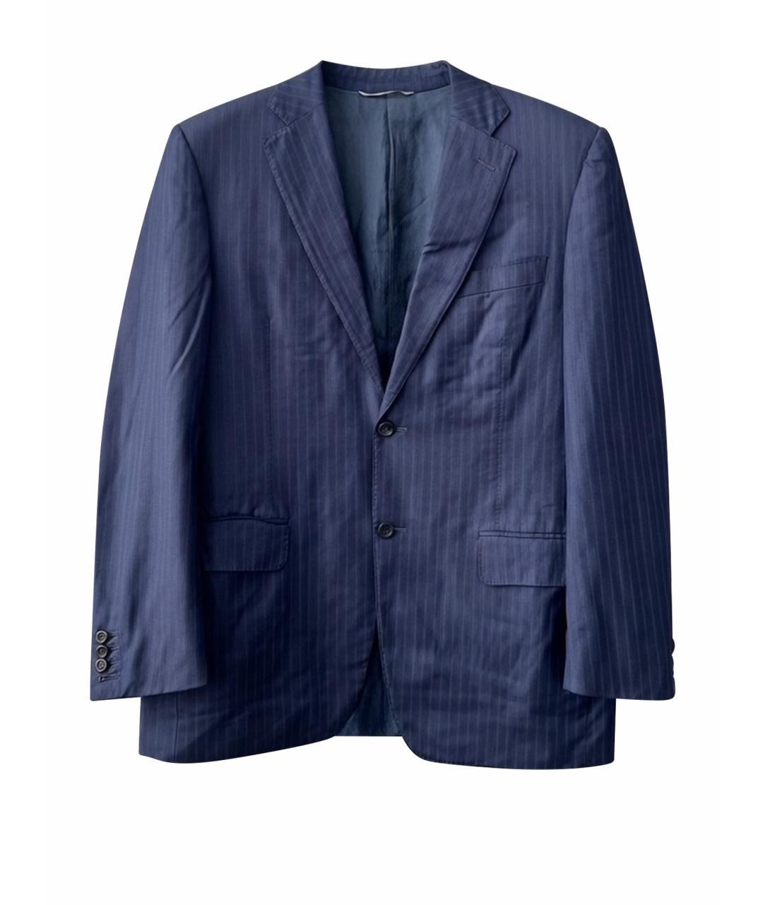 CANALI Темно-синий шерстяной пиджак, фото 1