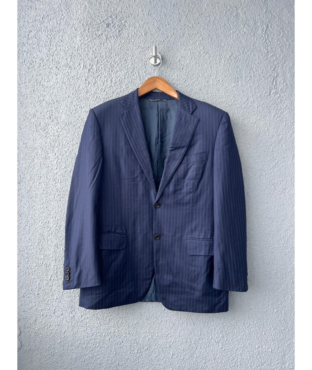 CANALI Темно-синий шерстяной пиджак, фото 8