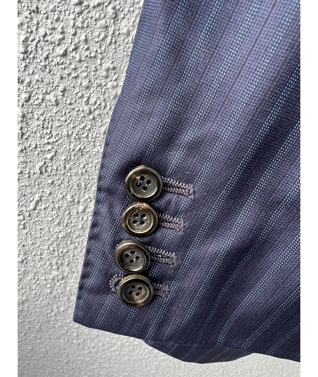 CANALI Темно-синий шерстяной пиджак, фото 3