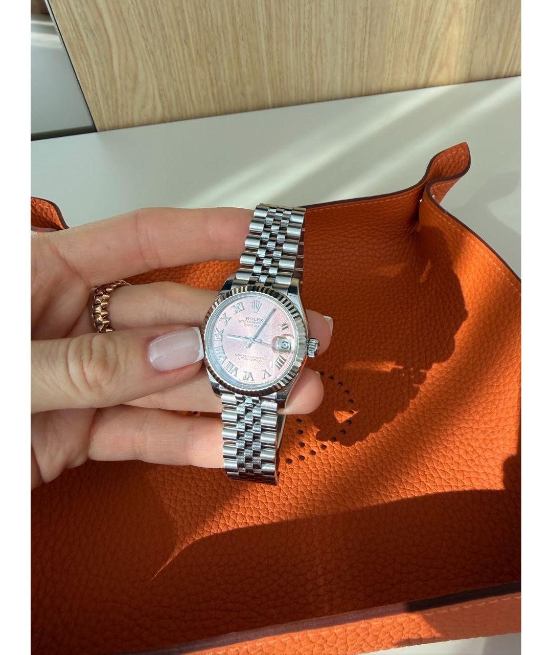 ROLEX Розовые часы из белого золота, фото 9