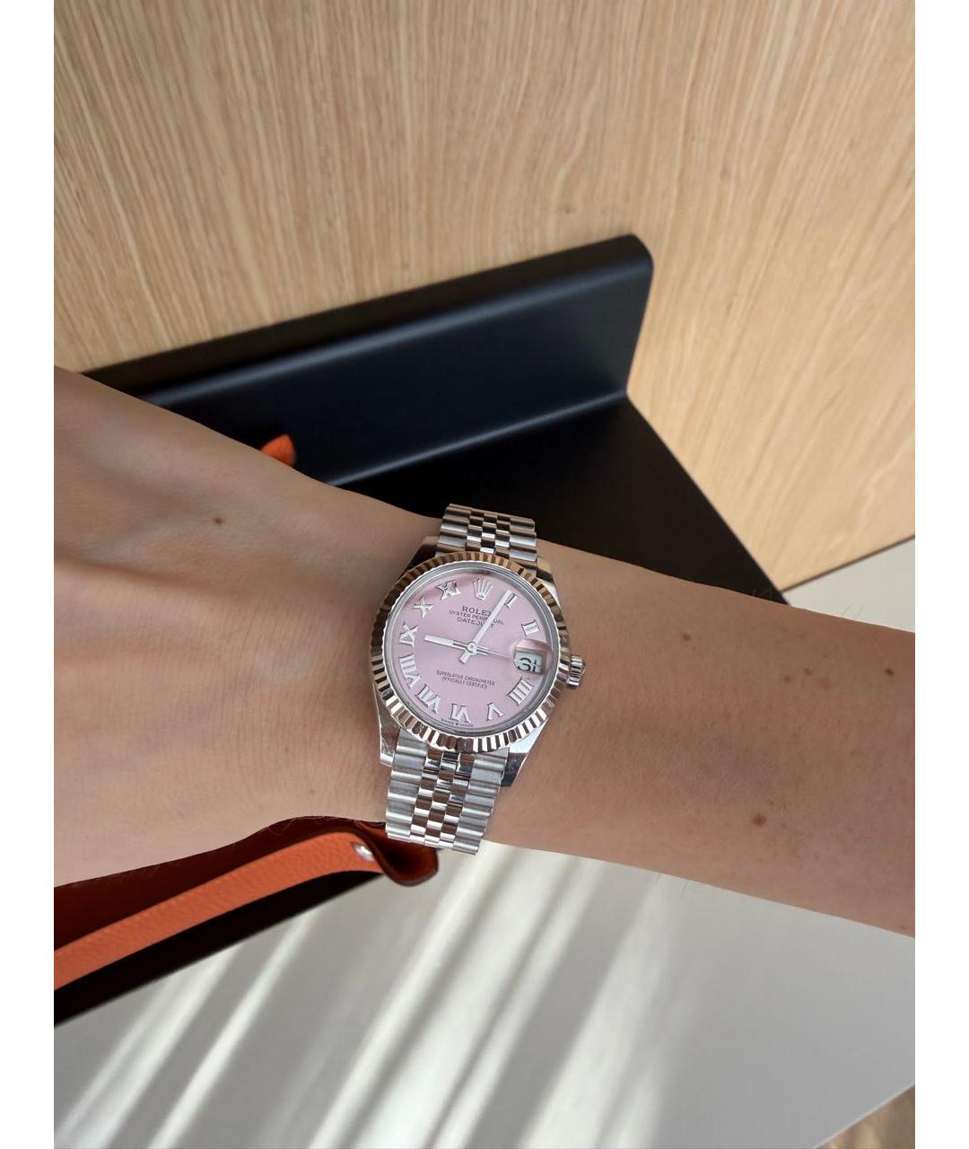 ROLEX Розовые часы из белого золота, фото 3