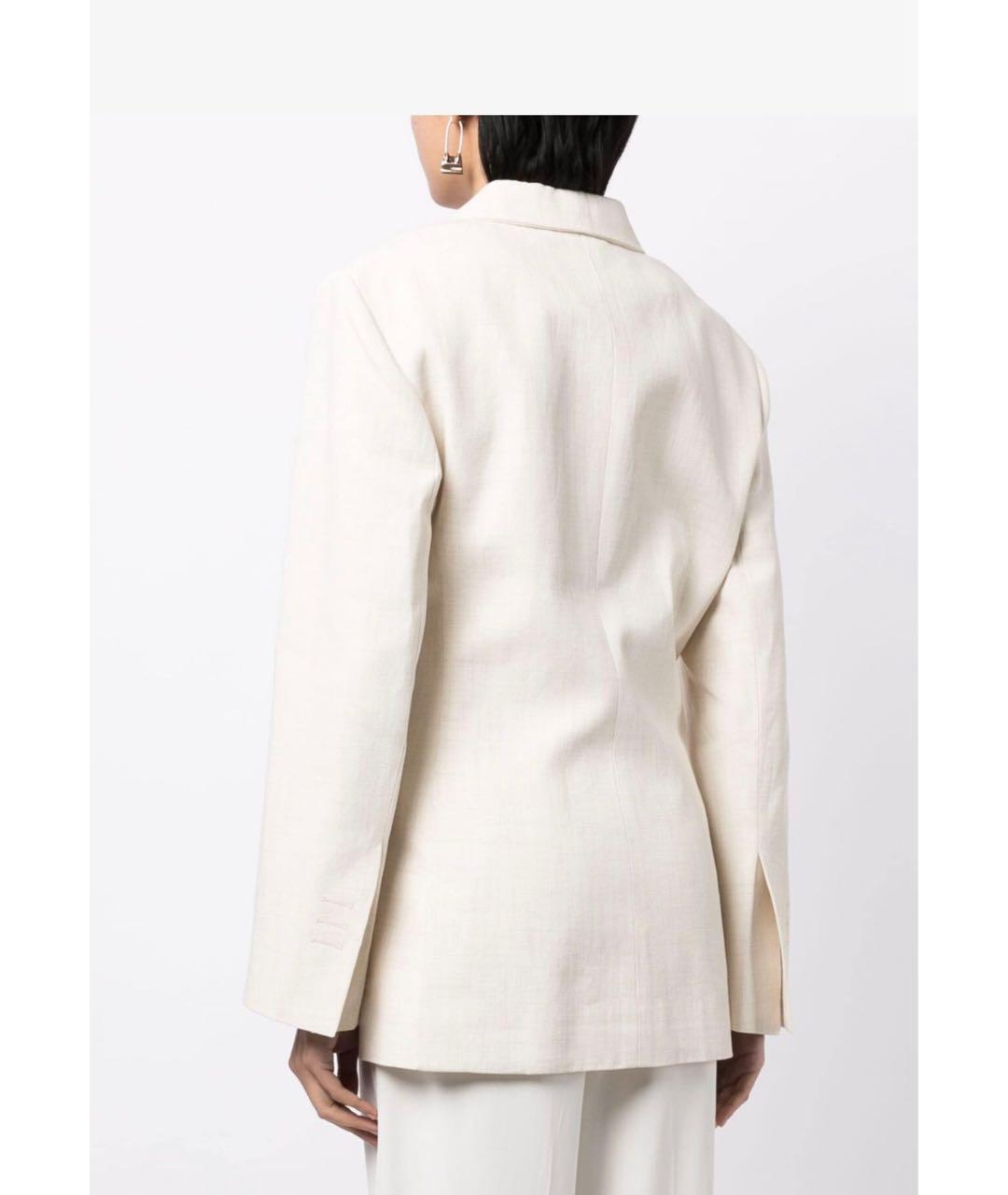 JACQUEMUS Белый льняной жакет/пиджак, фото 2