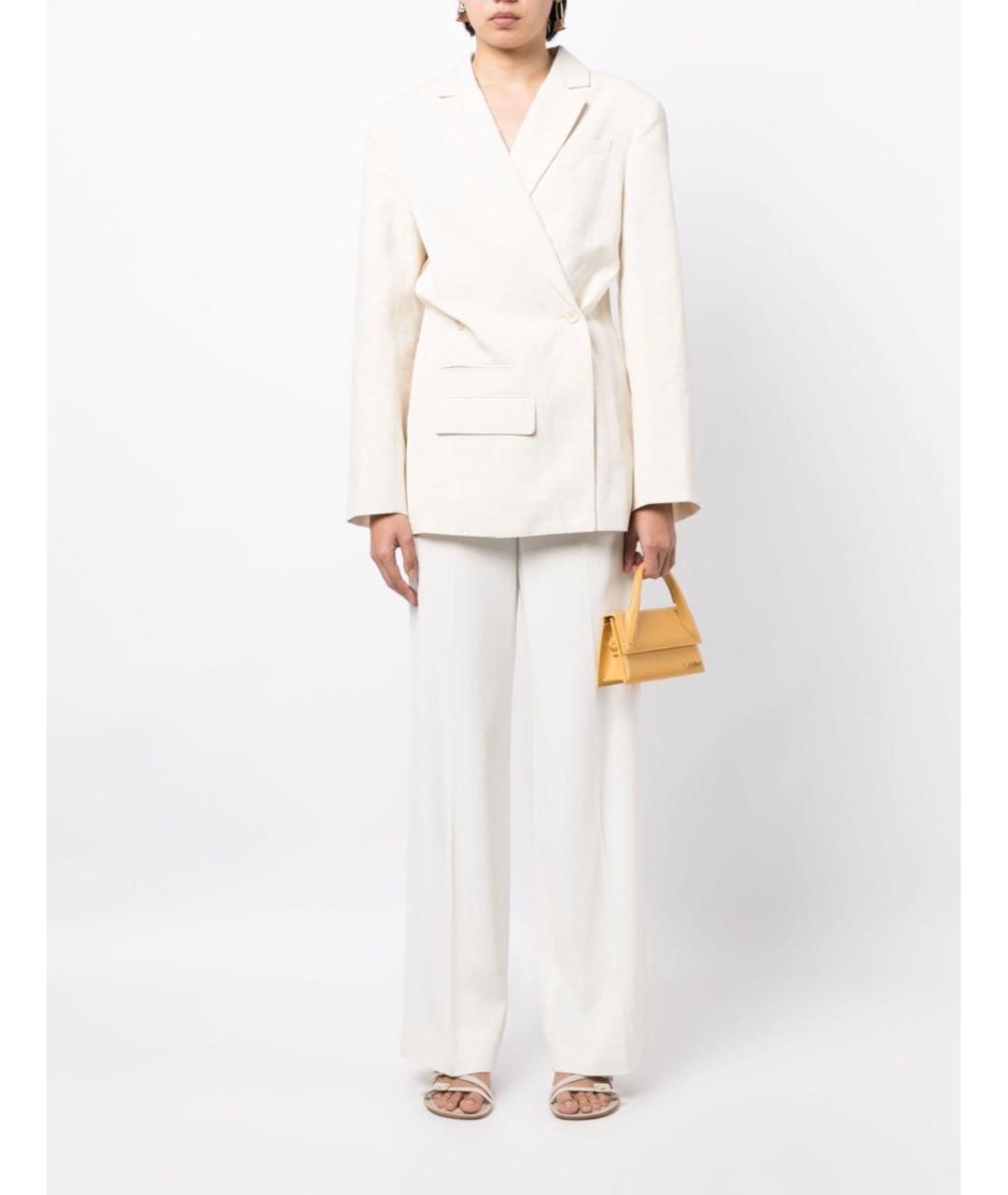 JACQUEMUS Белый льняной жакет/пиджак, фото 3