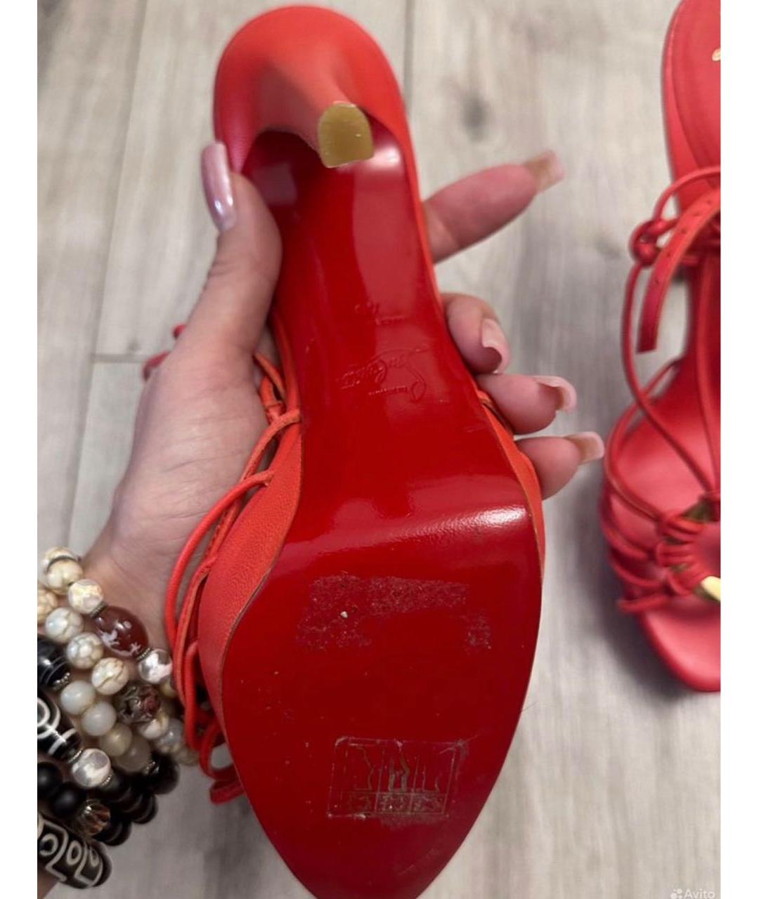 CHRISTIAN LOUBOUTIN Кожаные босоножки, фото 7