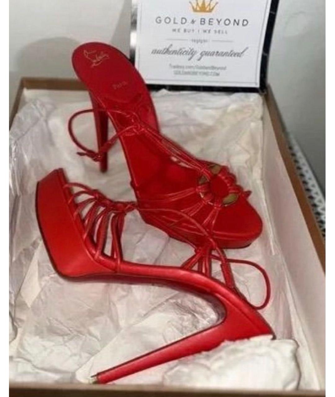 CHRISTIAN LOUBOUTIN Кожаные босоножки, фото 4