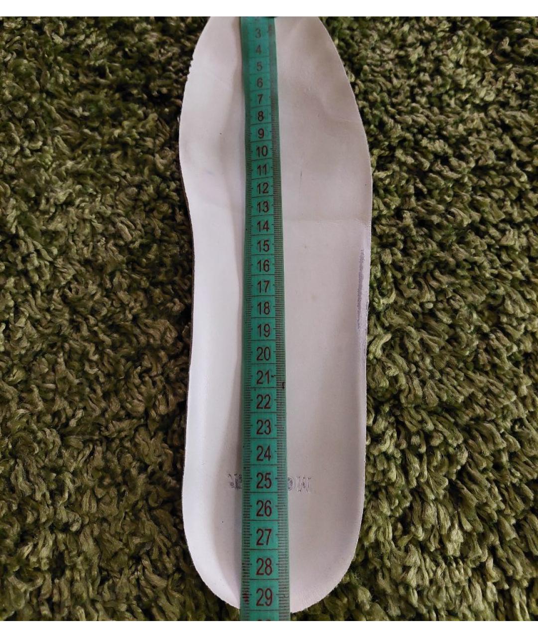 MONCLER Белые кожаные низкие кроссовки / кеды, фото 8